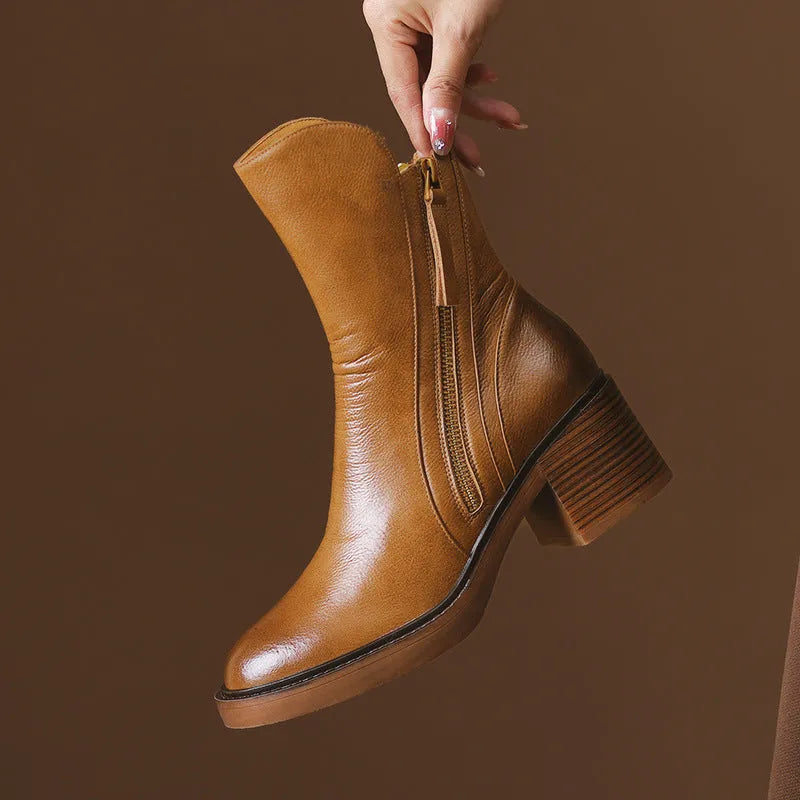 Women's Ankle Stylish Boots with Block Heel