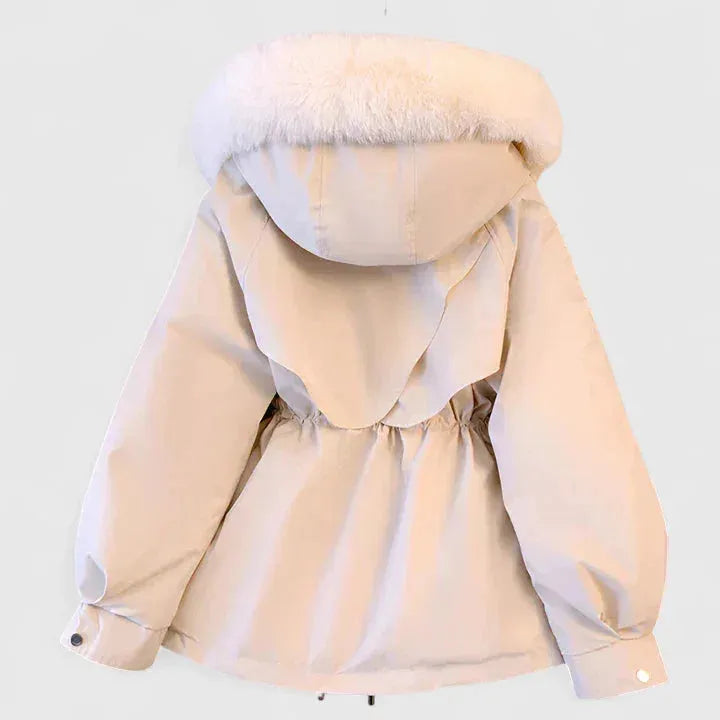 Women's Long Fluffy Jacket with Zip-Up