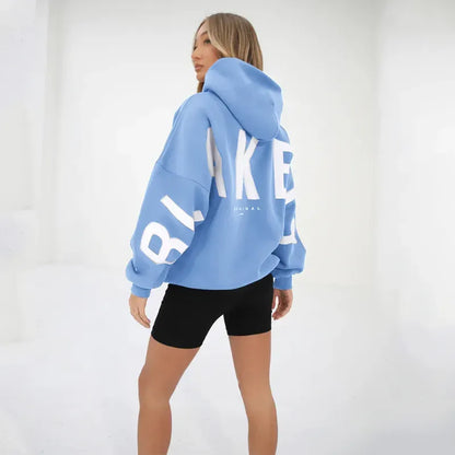 Women's Oversized Hoodie with Relaxed Fit and Balloon Sleeves 