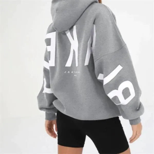 Women's Oversized Hoodie with Relaxed Fit and Balloon Sleeves 