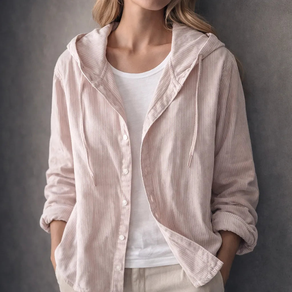 Lightweight Stylish Hoodie with Button Closure