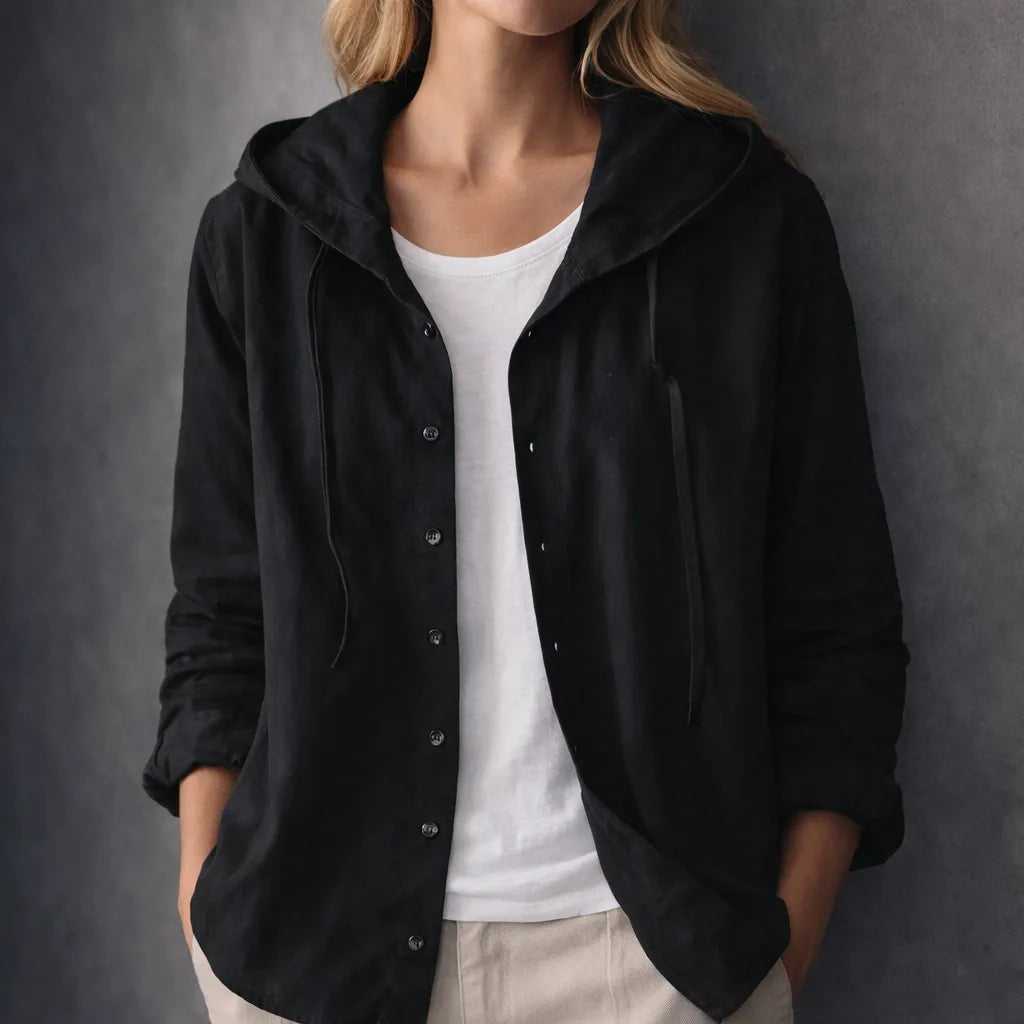 Lightweight Stylish Hoodie with Button Closure