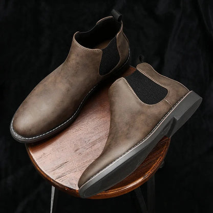 Men's Ankle Casual Boots with Flat