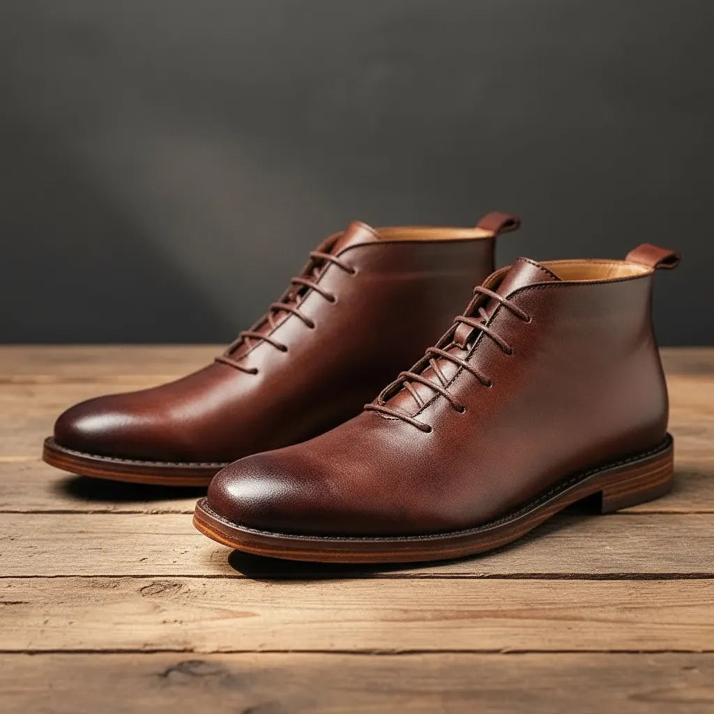 Men's Ankle Casual Boots with Lace-Up