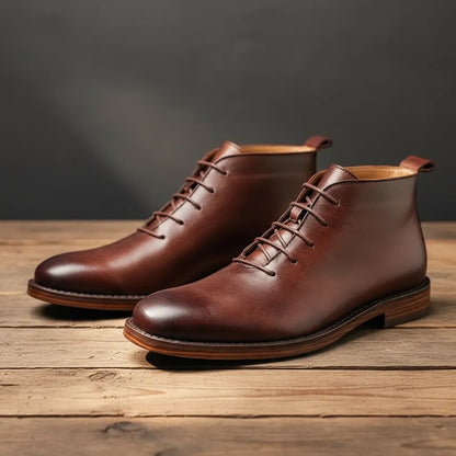 Men's Ankle Casual Boots with Lace-Up