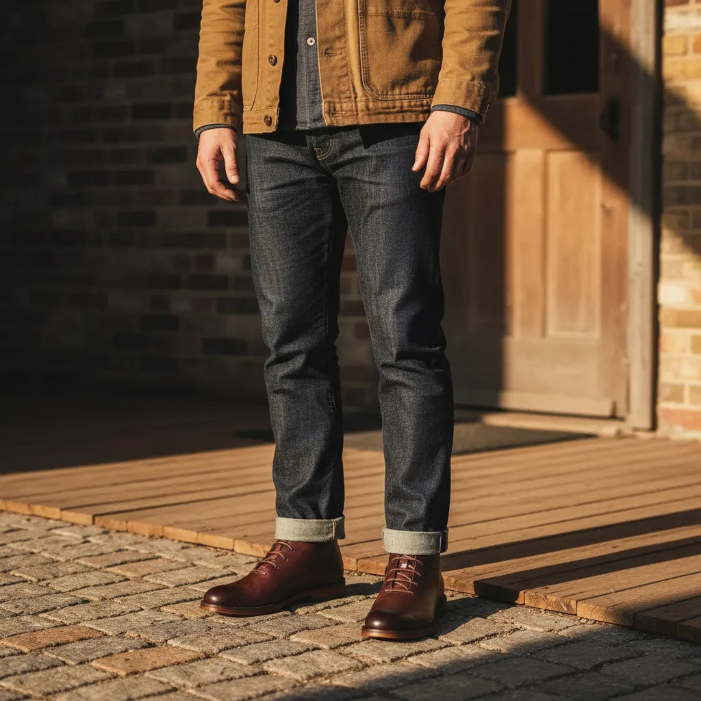 Men's Ankle Casual Boots with Lace-Up
