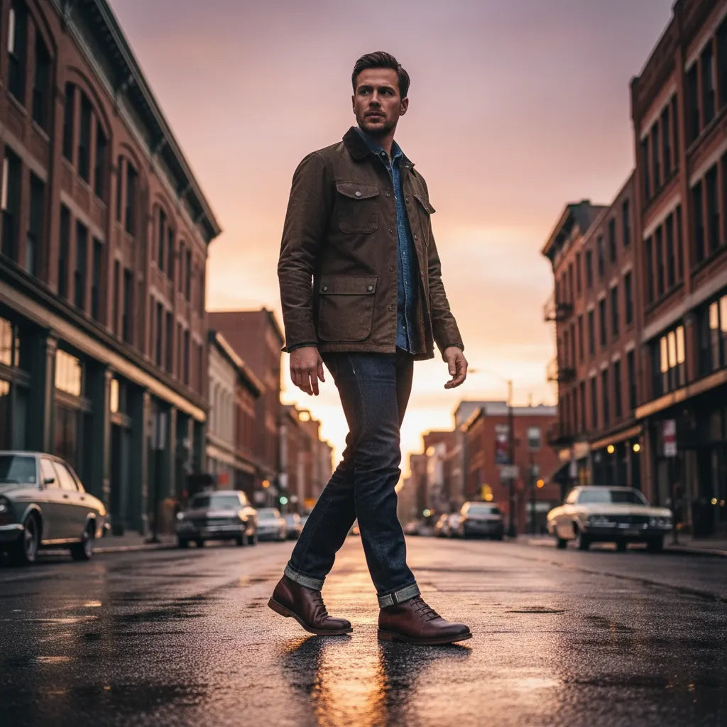 Men's Ankle Casual Boots with Lace-Up
