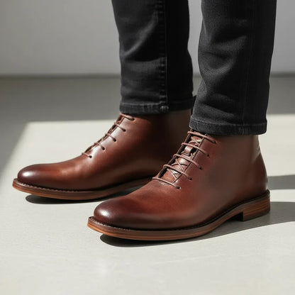 Men's Ankle Casual Boots with Lace-Up