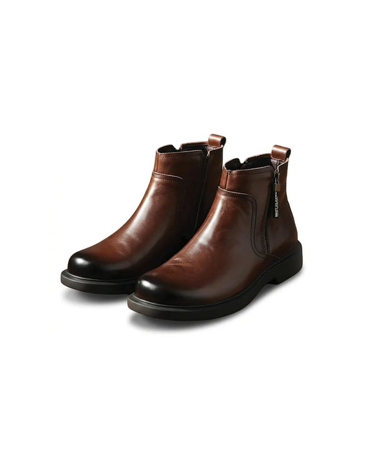 Men's Ankle Casual Boots with Side Zipper