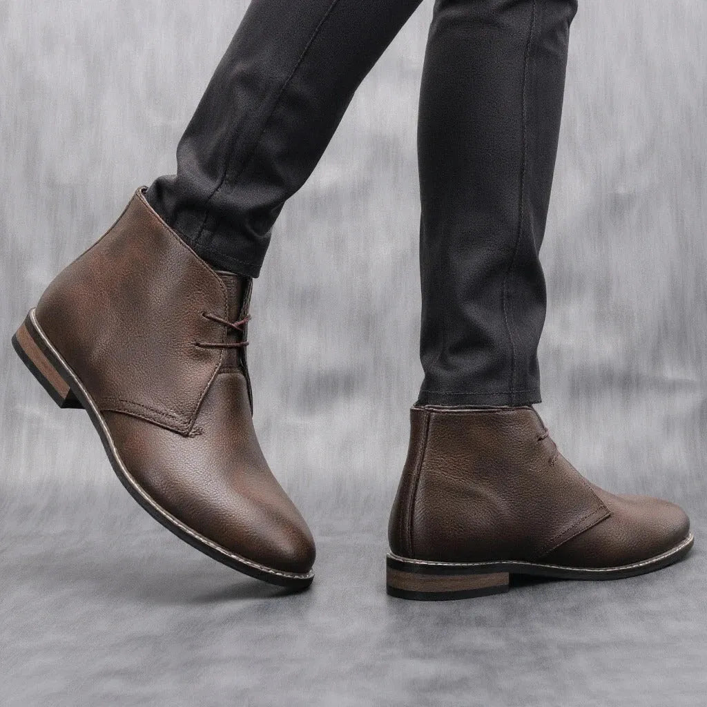 Men's Ankle Vintage Boots with Lace-Up