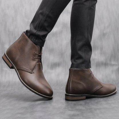 Men's Ankle Vintage Boots with Lace-Up