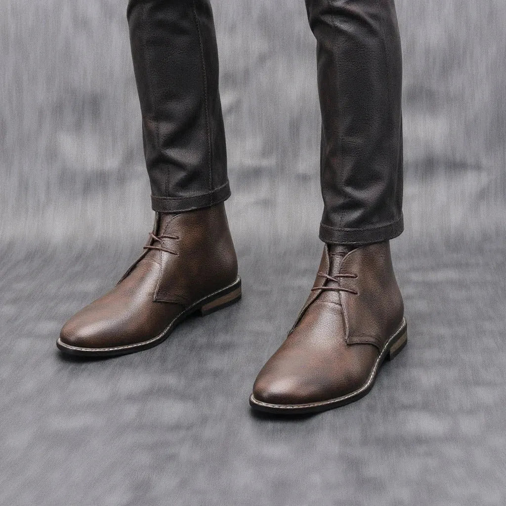 Men's Ankle Vintage Boots with Lace-Up