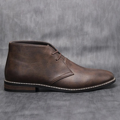 Men's Ankle Vintage Boots with Lace-Up