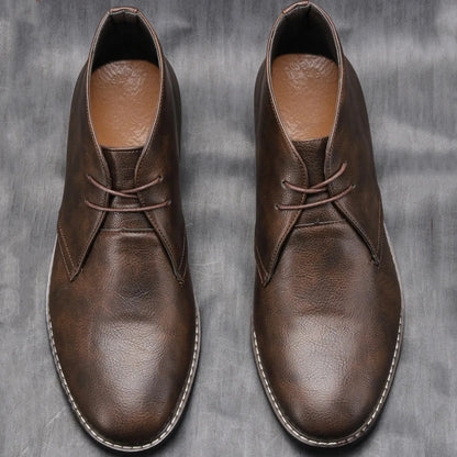Men's Ankle Vintage Boots with Lace-Up