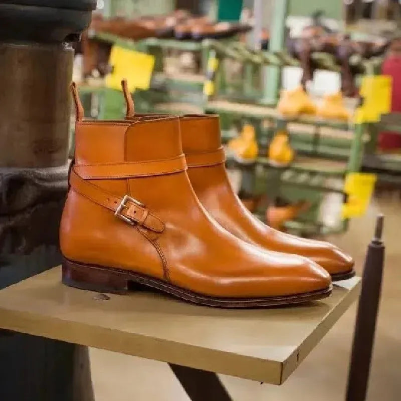 Men's Stylish Formal Boots with Buckle Detail