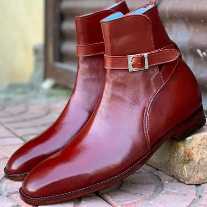 Men's Stylish Formal Boots with Buckle Detail