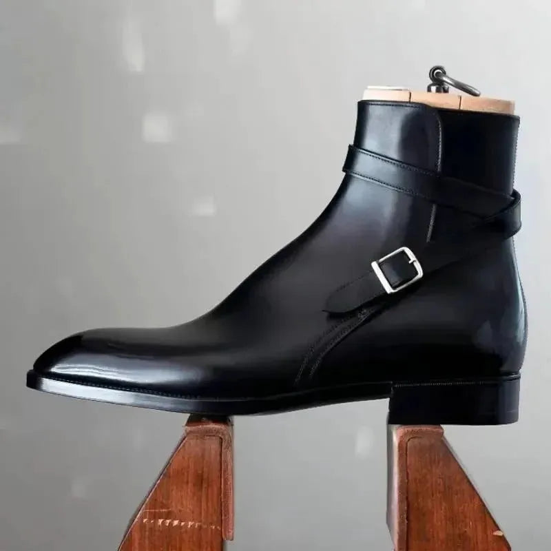 Men's Stylish Formal Boots with Buckle Detail