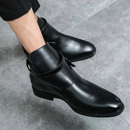 Men's Stylish Formal Boots with Buckle Detail