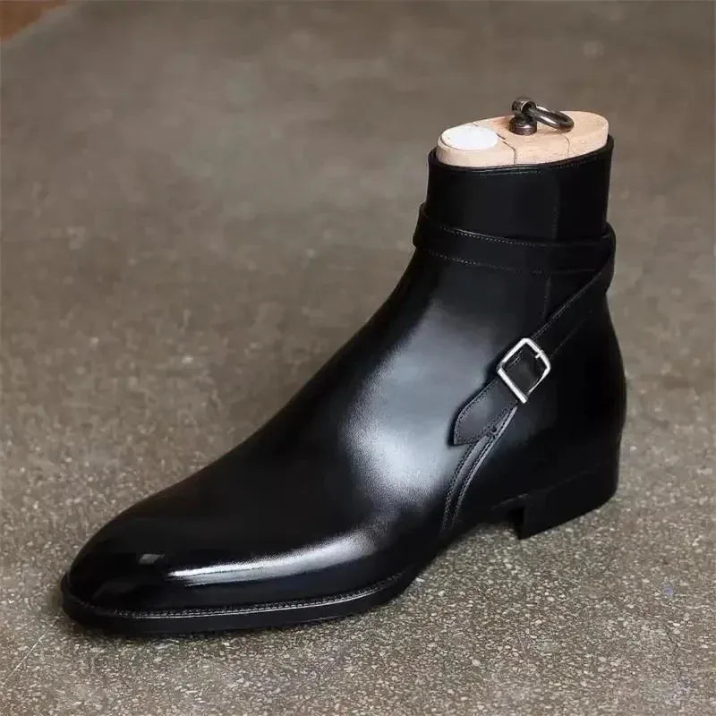 Men's Stylish Formal Boots with Buckle Detail
