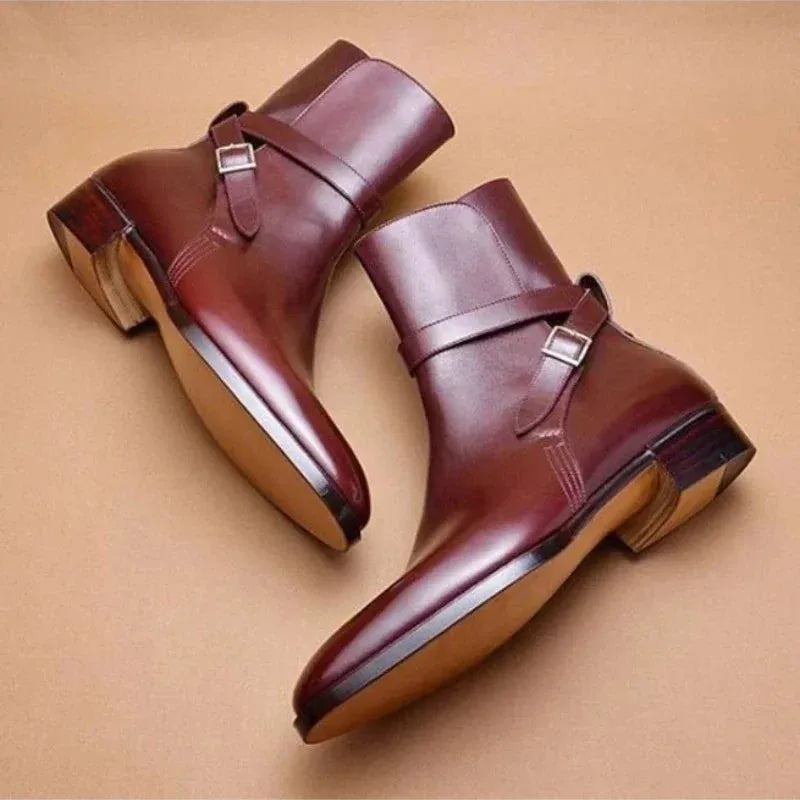 Men's Stylish Formal Boots with Buckle Detail