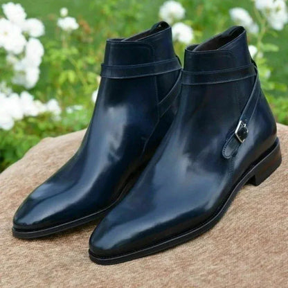 Men's Stylish Formal Boots with Buckle Detail