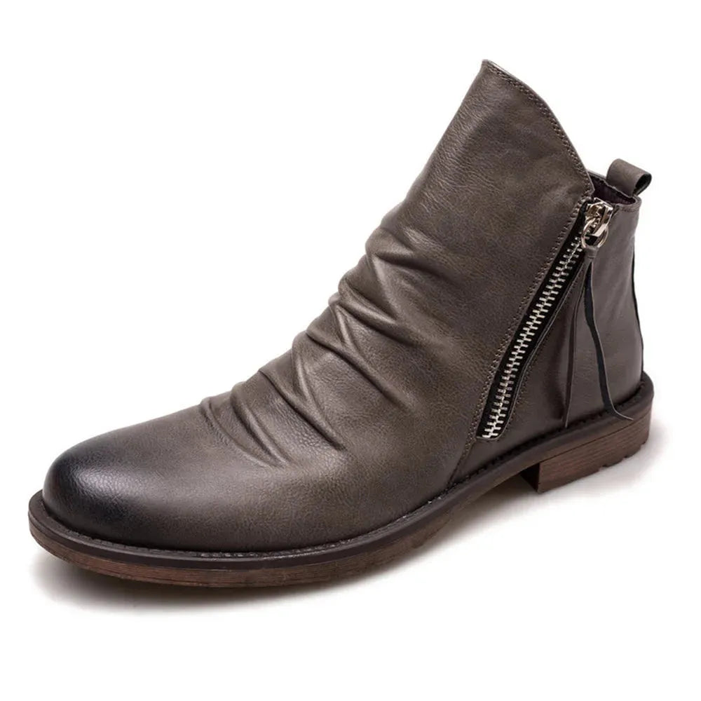 Men's Vintage Casual Boots with Side Zip