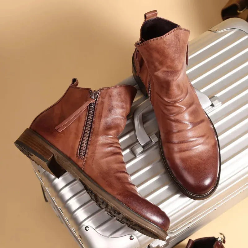 Men's Vintage Casual Boots with Side Zip
