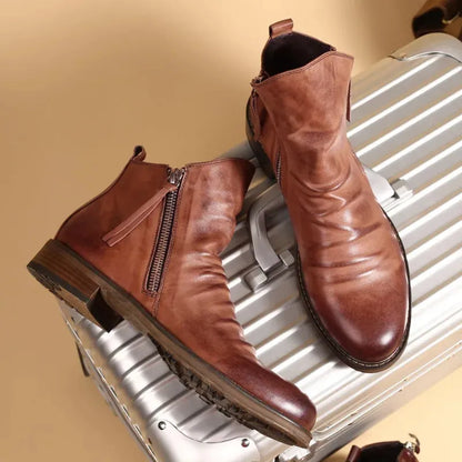 Men's Vintage Casual Boots with Side Zip
