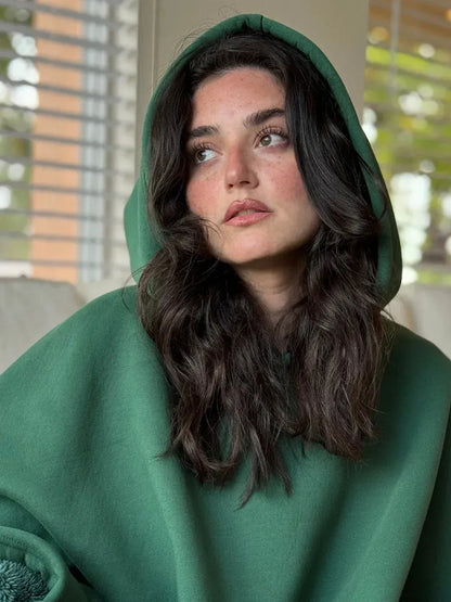 Oversized Soft Touch Hoodie with Long Sleeves