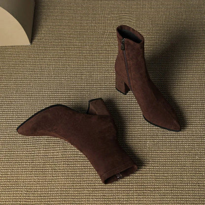 Women's Ankle Casual Boots with Block Heel