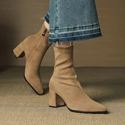 Women's Ankle Casual Boots with Block Heel