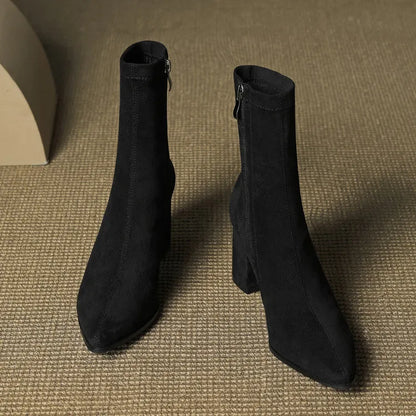 Women's Ankle Casual Boots with Block Heel