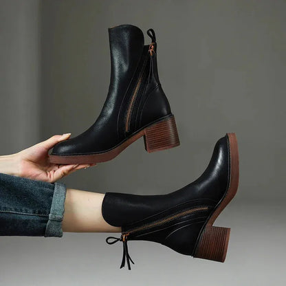 Women's Ankle Stylish Boots with Block Heel