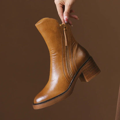 Women's Ankle Stylish Boots with Block Heel