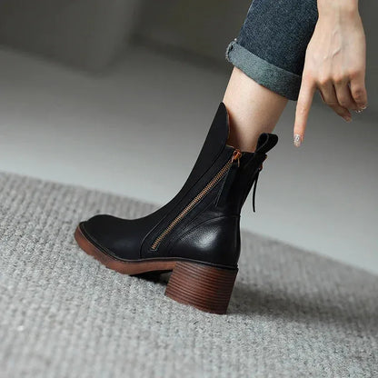 Women's Ankle Stylish Boots with Block Heel