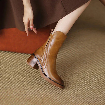 Women's Ankle Stylish Boots with Block Heel