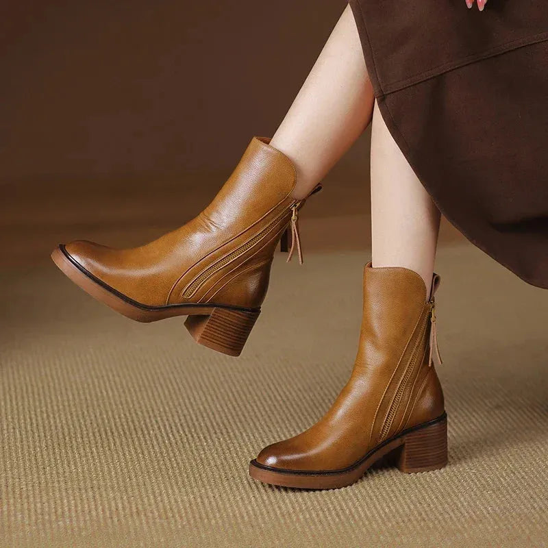 Women's Ankle Stylish Boots with Block Heel