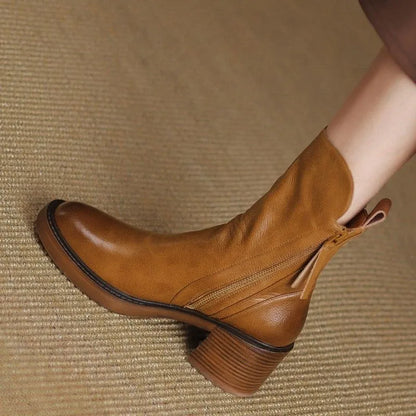 Women's Ankle Stylish Boots with Block Heel
