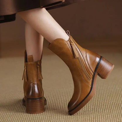 Women's Ankle Stylish Boots with Block Heel