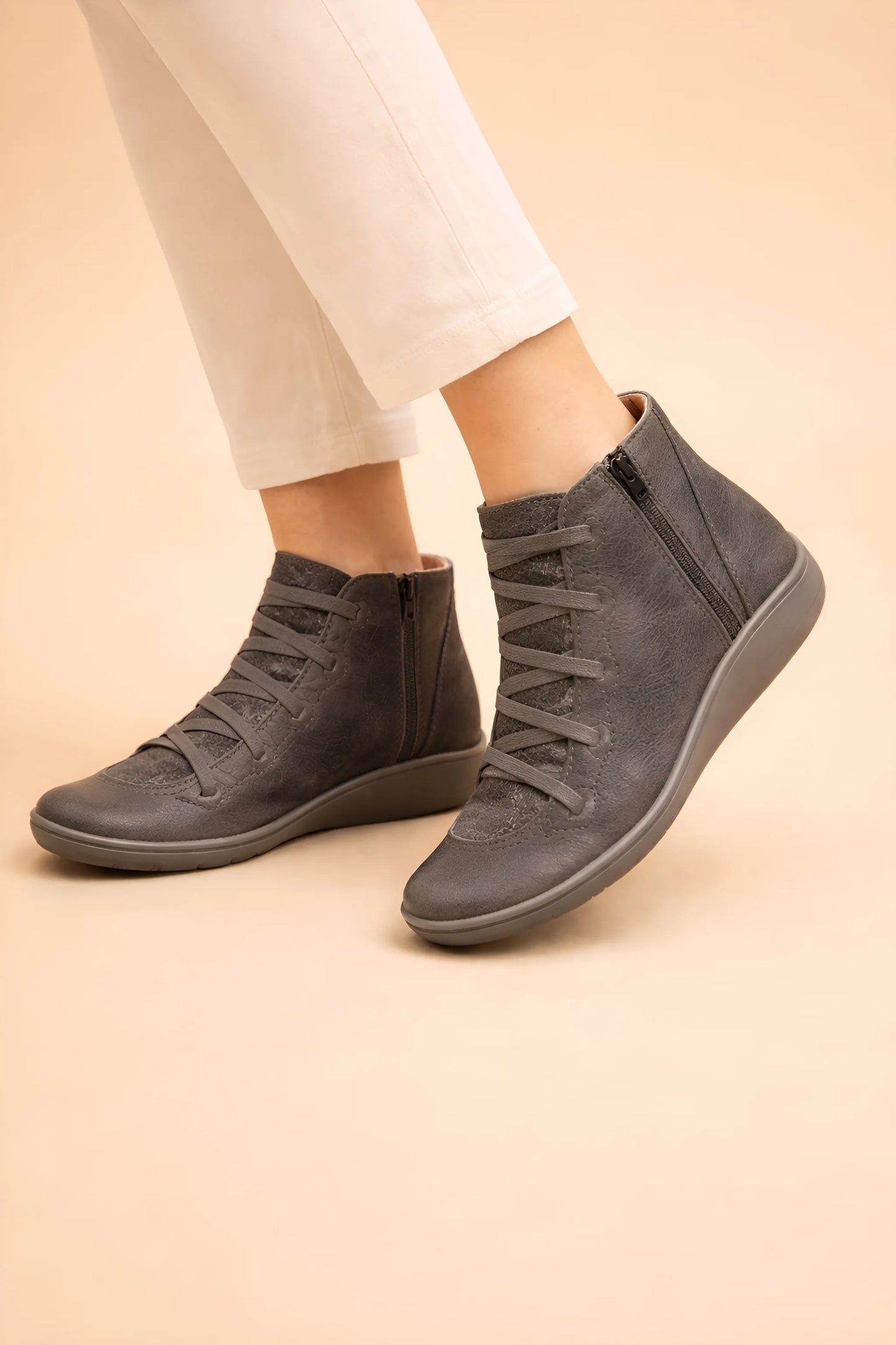 Women's Casual Ankle Boots with Flat Sole