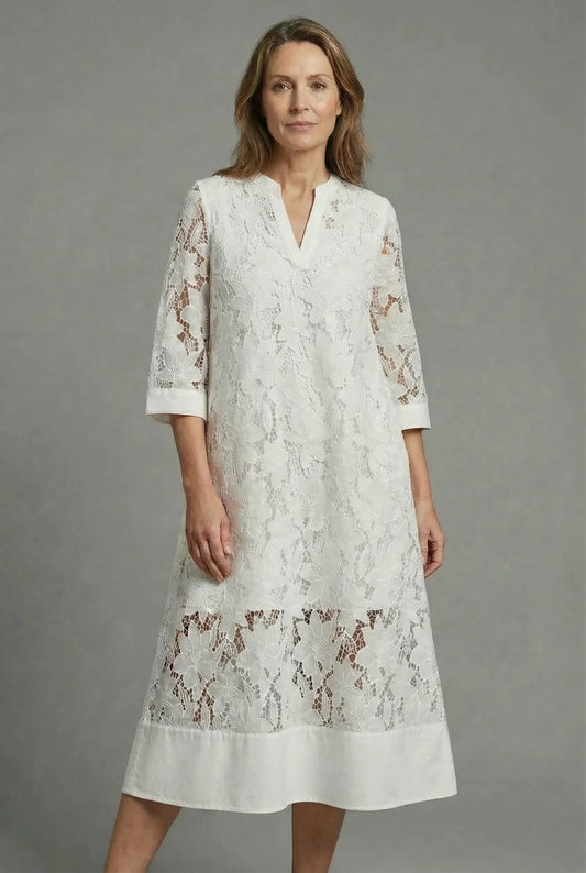 Women’s Casual Embroidered Midi Wedding Guest Dresses with V-Neck
