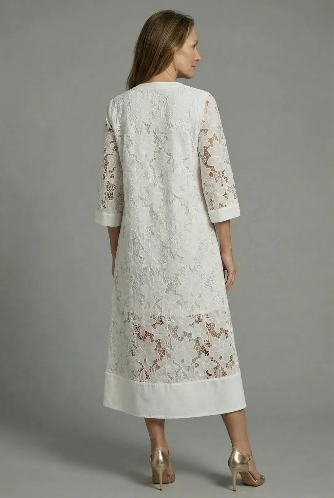 Women’s Casual Embroidered Midi Wedding Guest Dresses with V-Neck