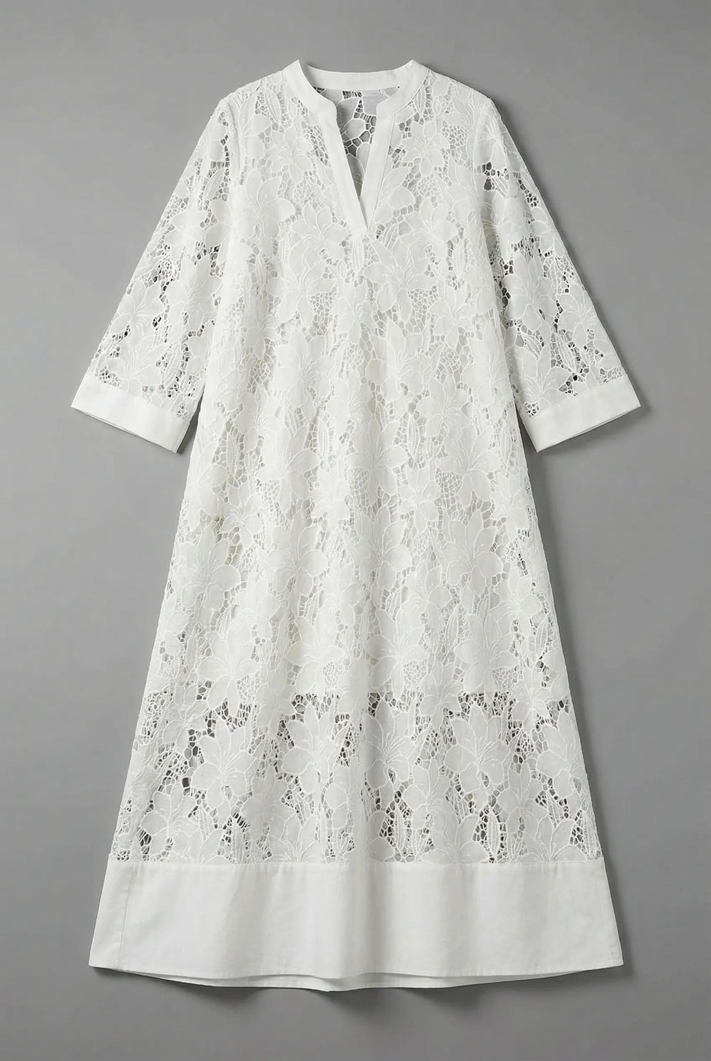 Women’s Casual Embroidered Midi Wedding Guest Dresses with V-Neck