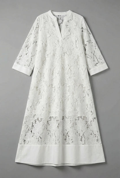 Women’s Casual Embroidered Midi Wedding Guest Dresses with V-Neck