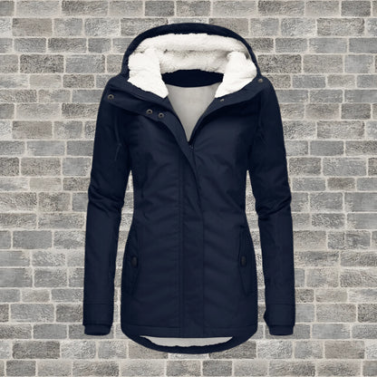 Women’s Casual Fluffy Coat with Fur Trim