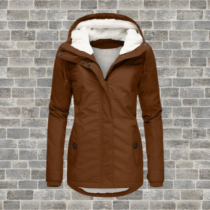 Women’s Casual Fluffy Coat with Fur Trim