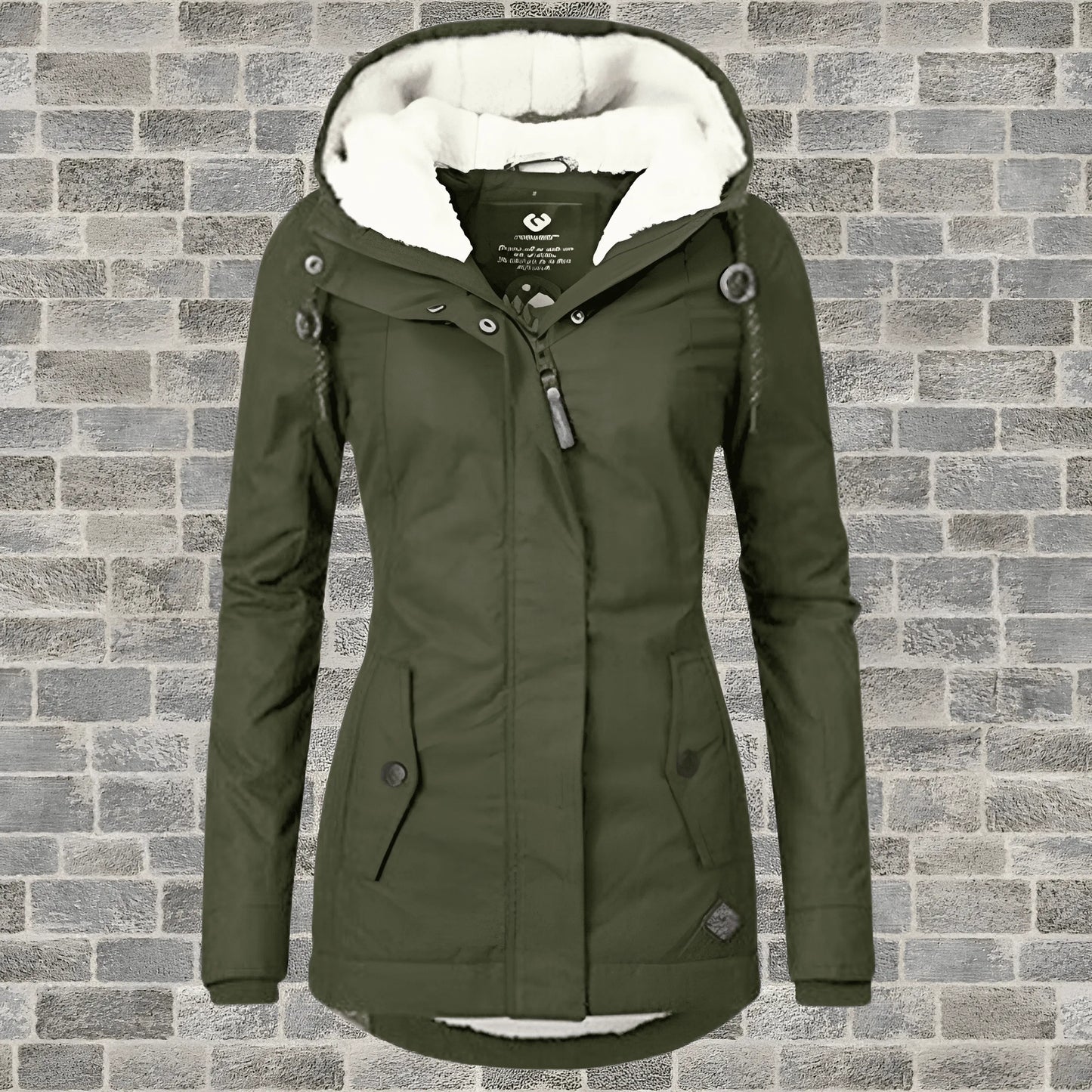 Women’s Casual Fluffy Coat with Fur Trim