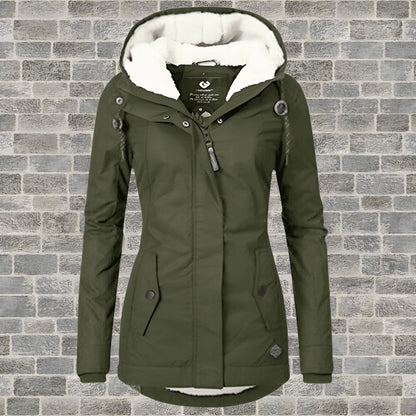 Women’s Casual Fluffy Coat with Fur Trim
