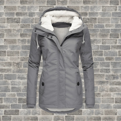 Women’s Casual Fluffy Coat with Fur Trim