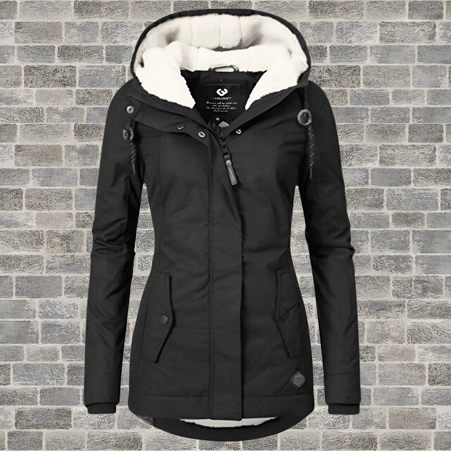 Women’s Casual Fluffy Coat with Fur Trim